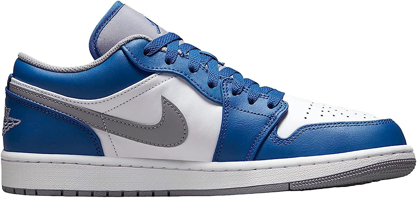 Kids Jordan 1 Low True Blue Cement Grey White Shoes Singapore Ubuy