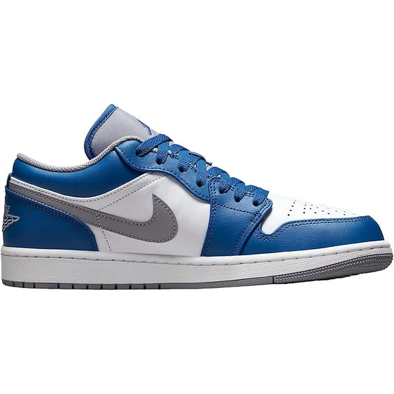 Big Kid's Jordan 1 Low True Blue/Cement Grey-White (553560 412) - 5