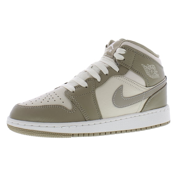 Nike Air Jordan 1 Mid GS Boys Shoes Size 5.5, Color: Legend Light Brown/Khaki/Phantom
