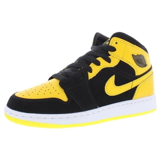 Nike Air Jordan 1 Mid SE GS Boys Shoes Size 5.5, Color: Black/Varsity Maize/White