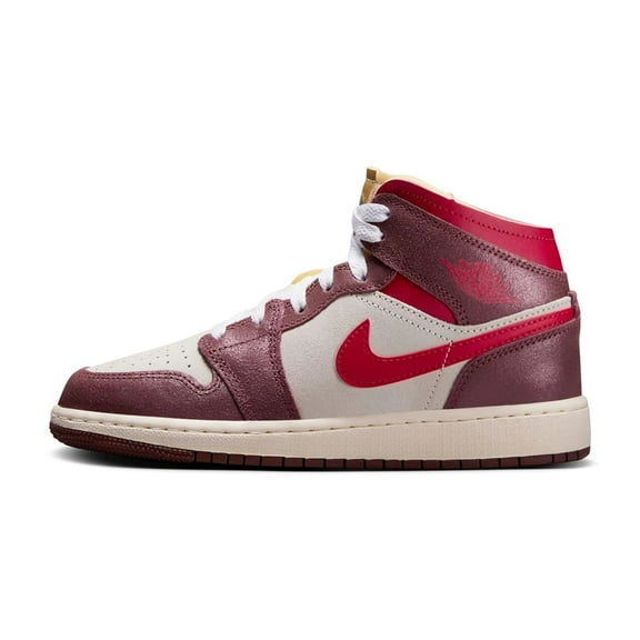 Big Kid's Jordan 1 Mid SE Coconut Milk/Varsity Red (HF3196 100) - 5