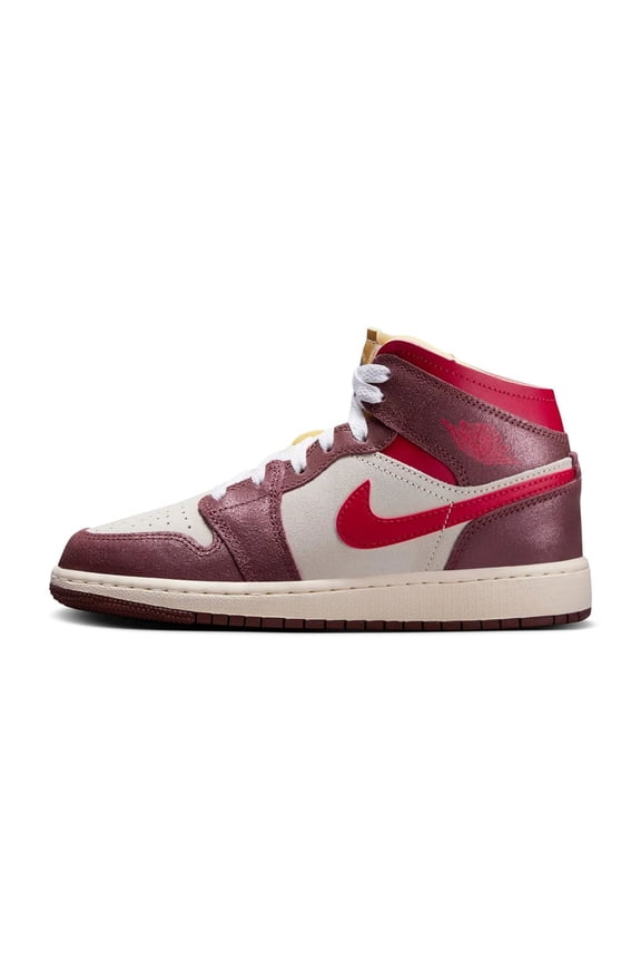 Big Kid's Jordan 1 Mid SE Coconut Milk/Varsity Red (HF3196 100) - 7