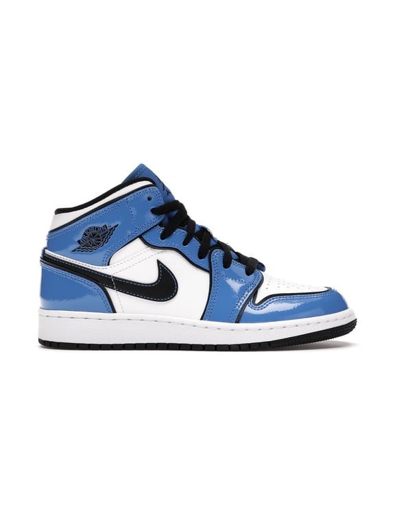 Big Kid's Jordan 1 Mid SE Signal Blue/Black-White (BQ6931 402) - 6
