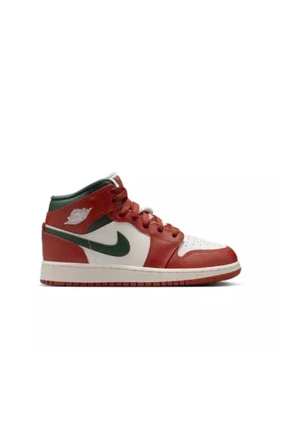 Big Kid's Jordan 1 Mid Sail/Midnight Green (DQ8423 105) - 5