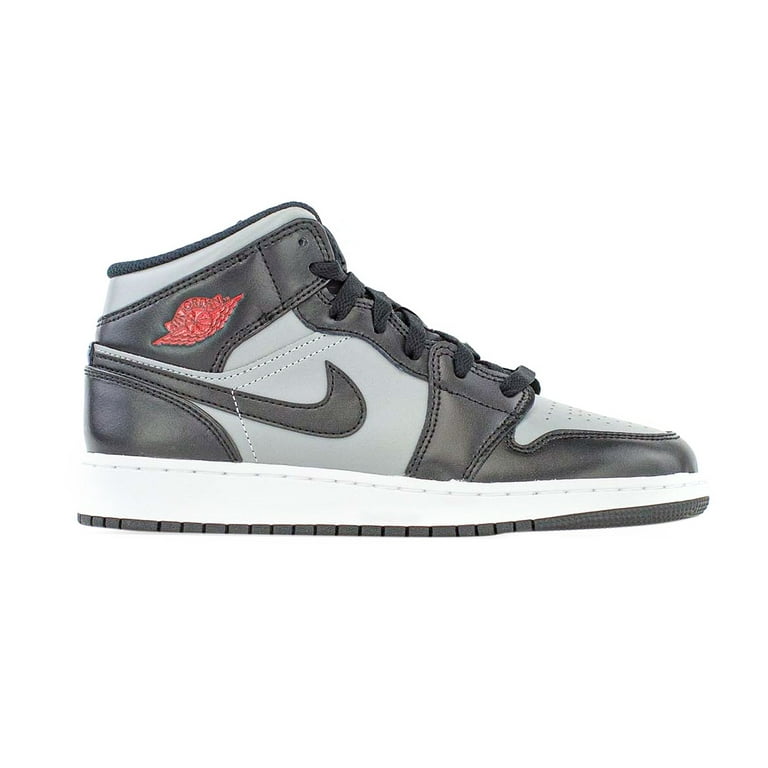 Big Kid s Jordan 1 Mid Shadow Red Black Gym Red Particle Grey 554725 096 5.5 Walmart
