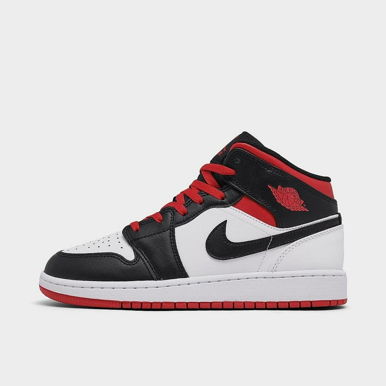 Big Kid s Jordan 1 Mid White Gym Red Black DQ8423 106 5.5