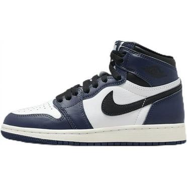 Big Kid's Jordan 1 Retro High OG Midnight Navy/Blck-Wht-Sail (FD1437 401) - 4.5