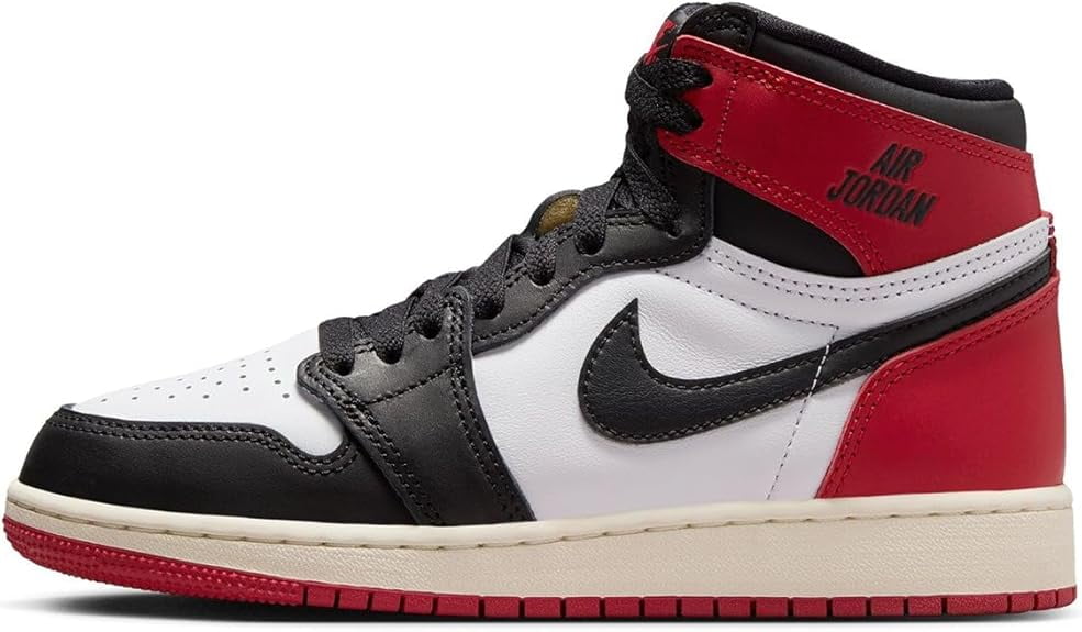 Big Kid's Jordan 1 Retro High OG White/Blck-Varsity Red-Sail (FD1437 106) - 6