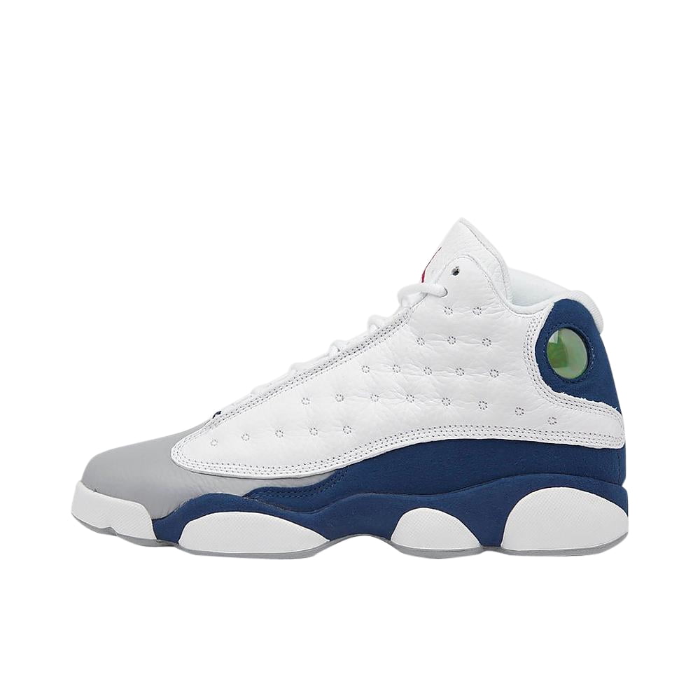 Big Kid s Jordan 13 Retro White Fire Red French Blue DJ3003 164 4.5 Walmart
