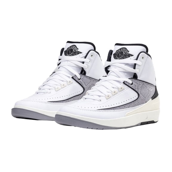 Nike Air Jordan 2 Retro Leather GS Boys Shoes Size 6, Color: White/Fire Red/Black/Sail