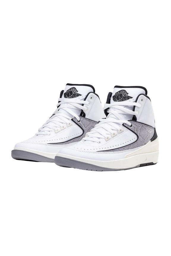 Air Jordan 2 Retro Leather GS Boys Shoes Size 6, Color: White/Fire Red/Black/Sail