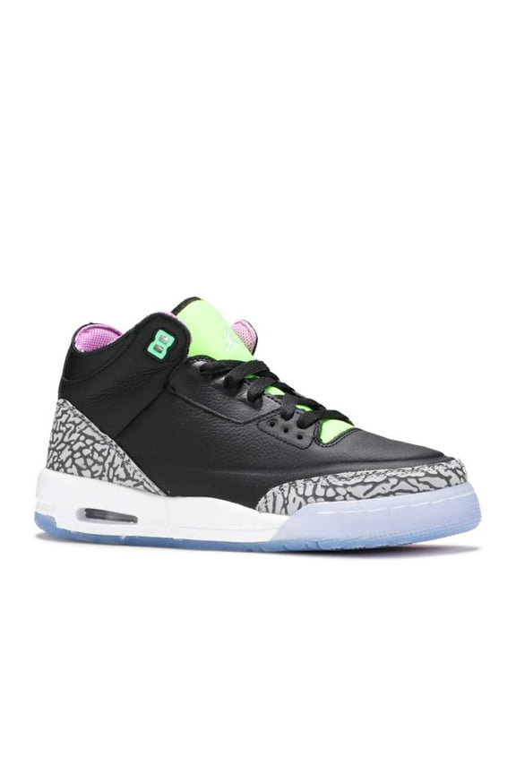 Big Kid's Jordan 3 Retro SE Black/White-Electric Green (DA2304 003) - 4.5