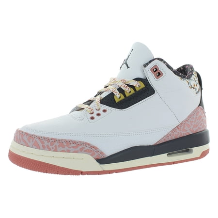 Nike Air Jordan 3 Retro GS Boys Shoes Size 5, Color: White/Anthracite/Red Stardust