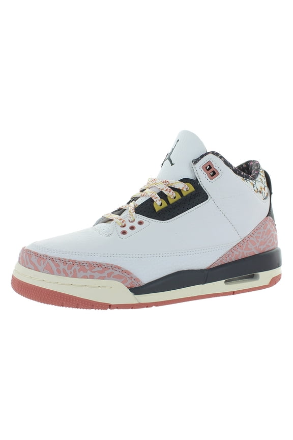 Air Jordan 3 Retro GS Boys Shoes Size 5, Color: White/Anthracite/Red Stardust