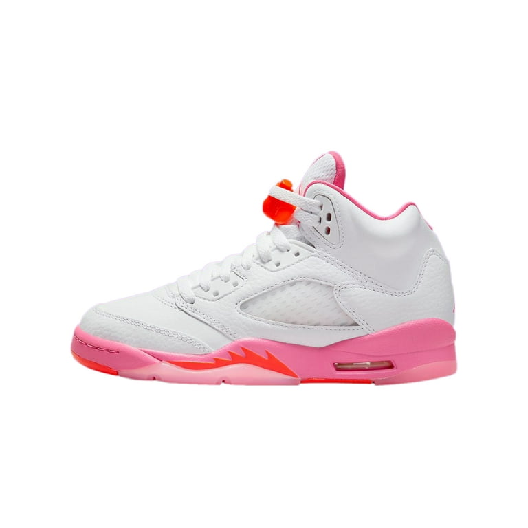 Big Kid's Jordan 5 Retro White/Pinksicle-Safety Orange (440892 168
