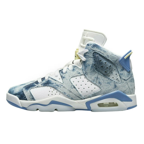 Big Kid's Jordan 6 Retro "Washed Denim" Wht/Dutch Blue-Citron Tint (DM9045 100) - 4