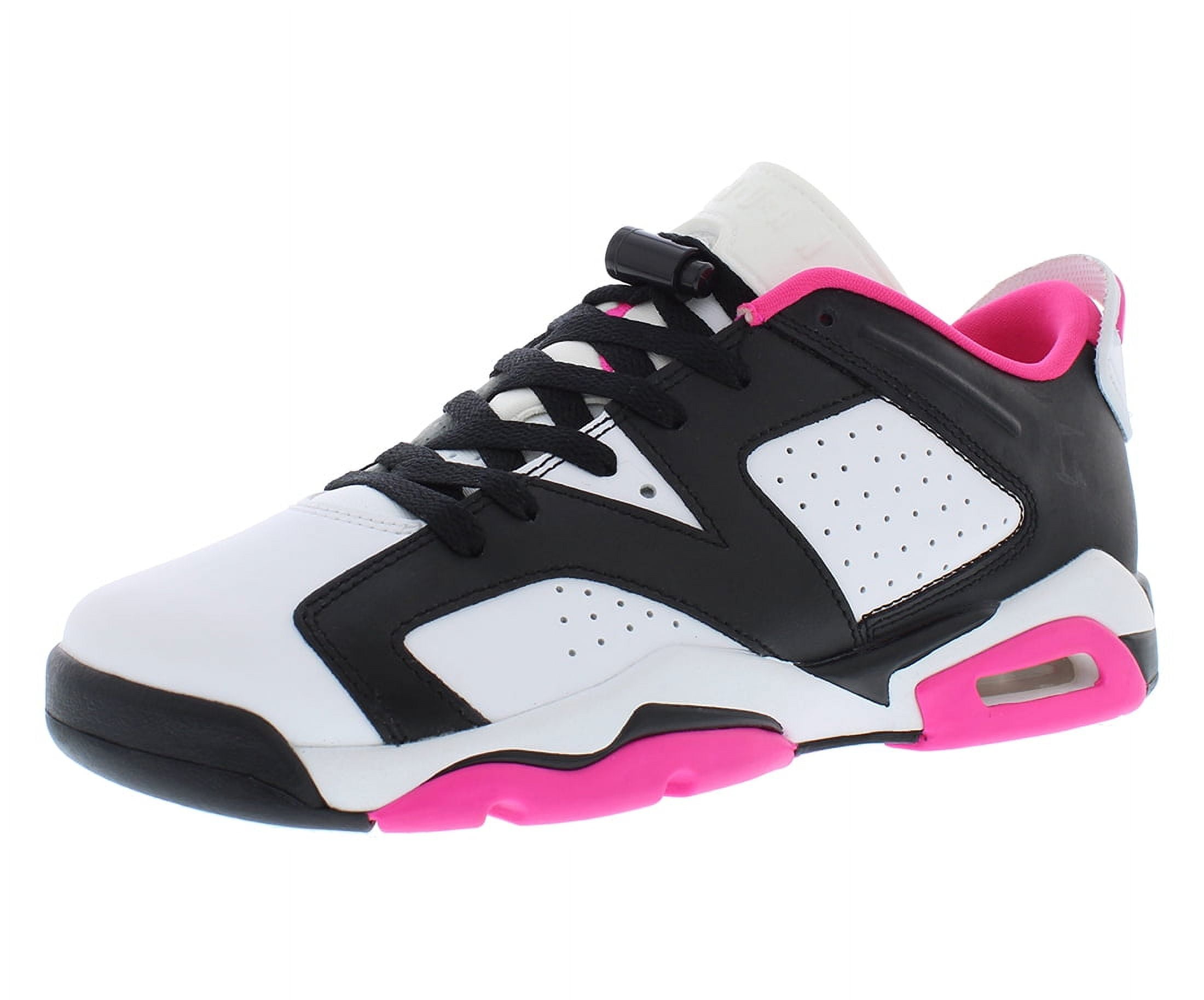 Air Jordan 6 Retro Low GS Girls Shoes Size 5.5, Color: Black/Fierce Pink/White