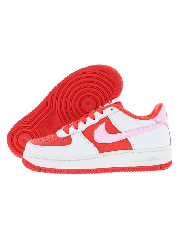 Air Force 1 Leather GS Girls Shoes Size 5.5, Color: Summit White/Pink Foam