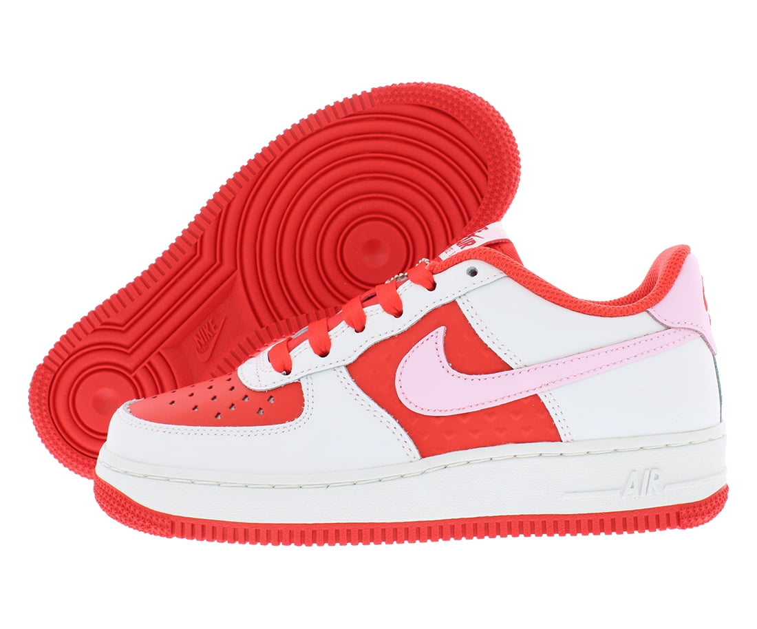 Nike Air Force 1 Leather GS Girls Shoes Size 5, Color: Summit White/Pink Foam