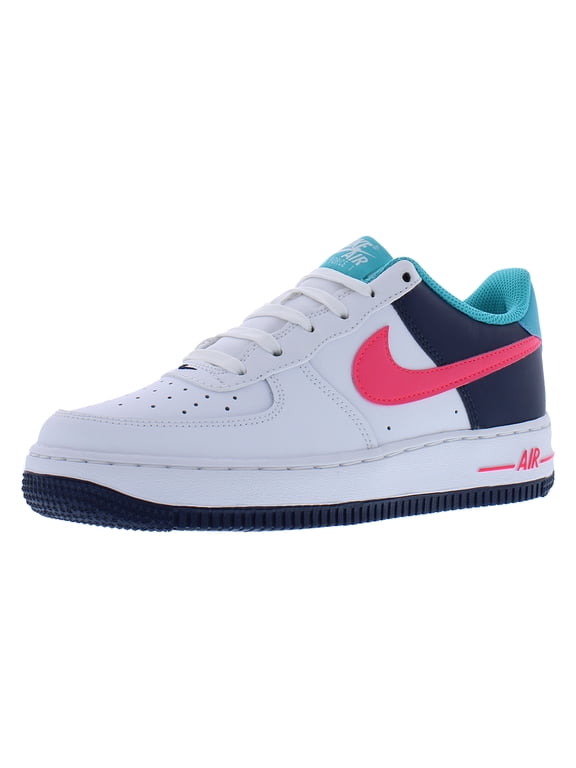 Air Force 1 BG GS Boys Shoes Size 5.5, Color: White/Racer Pink/Thunder Blue