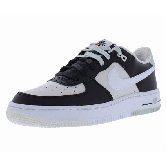 Nike Air Force 1 LV8 1 Leather GS Boys Shoes Size 5, Color: Black/Light Silver/Phantom