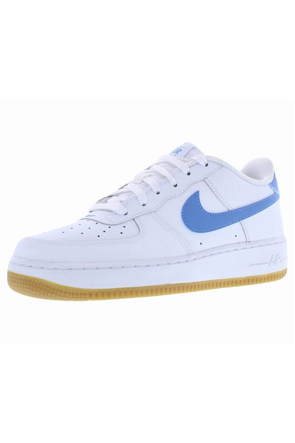 Air Force 1 Leather GS Boys Shoes Size 7, Color: White/Blue Beyond
