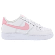 Air Force 1 Leather GS Girls Shoes Size 7, Color: White/Medium Soft Pink/White