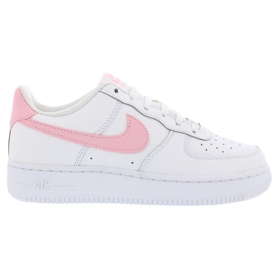 Nike Air Force 1 Leather GS Girls Shoes Size 7, Color: White/Medium Soft Pink/White