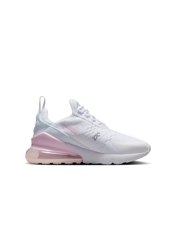 Big Kid's Nike Air Max 270 White/Pink Foam-Lt Smoke Grey (943345 122) - 6.5