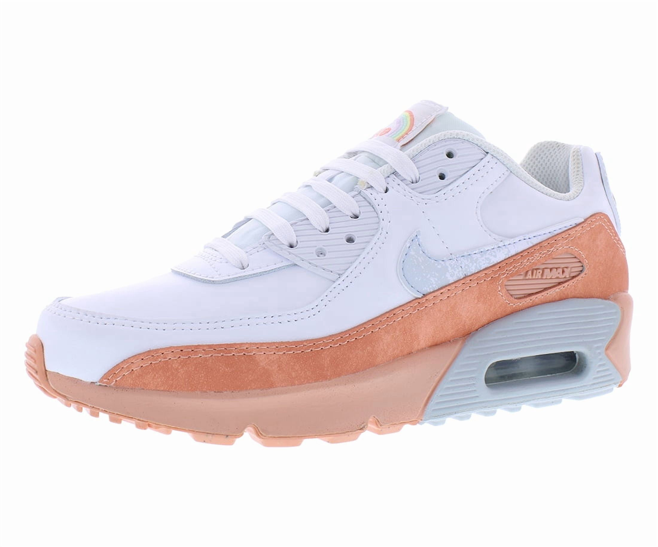 Nike Air Max 90 Leather Se GS Boys Shoes Size 6, Color: White/Aura/Madder Root