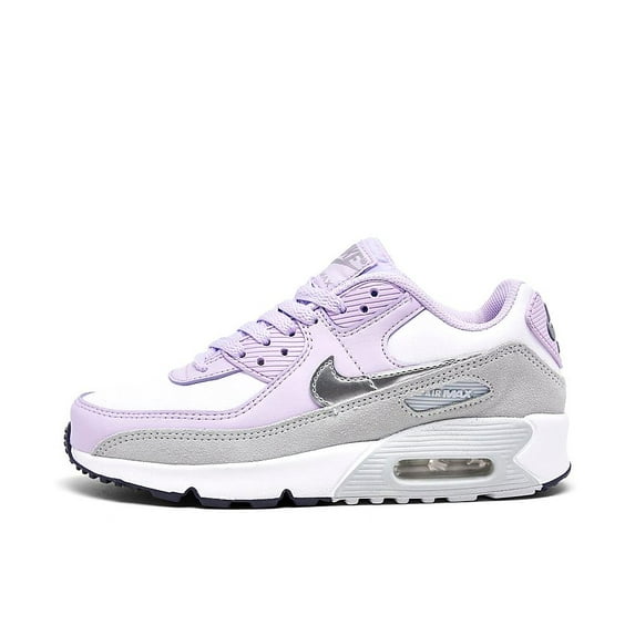 Big Kid's Nike Air Max 90 LTR White/Metallic Silver (CD6864 123) - 6