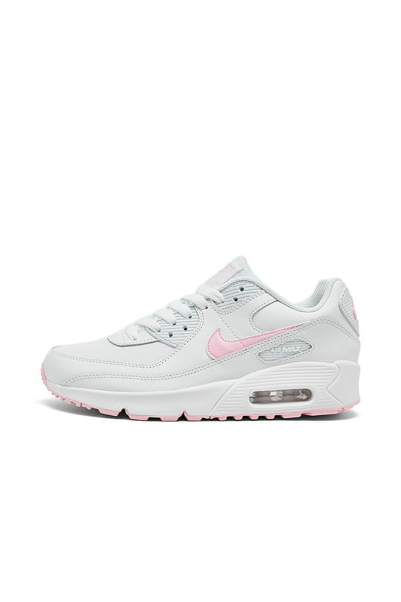 Big Kid's Nike Air Max 90 LTR White/Pink Foam-White White (CD6864 121) - 6.5