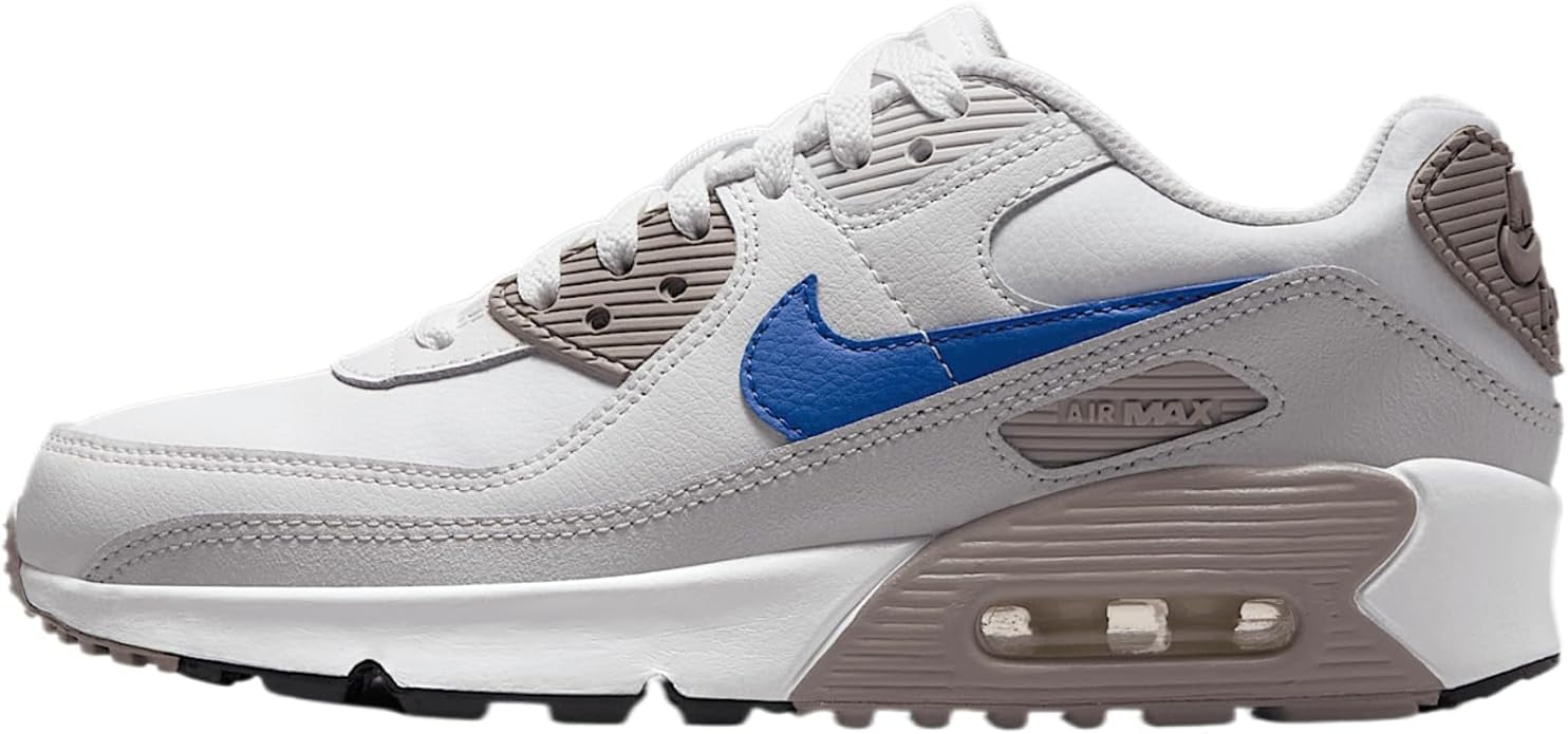 Big Kid's Nike Air Max 90 White/Racer Blue-College Grey (HF6358 105) - 7