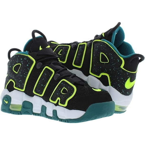 Big Kid's Nike Air More Uptempo Black/Volt-Geode Teal (DZ2809 001
