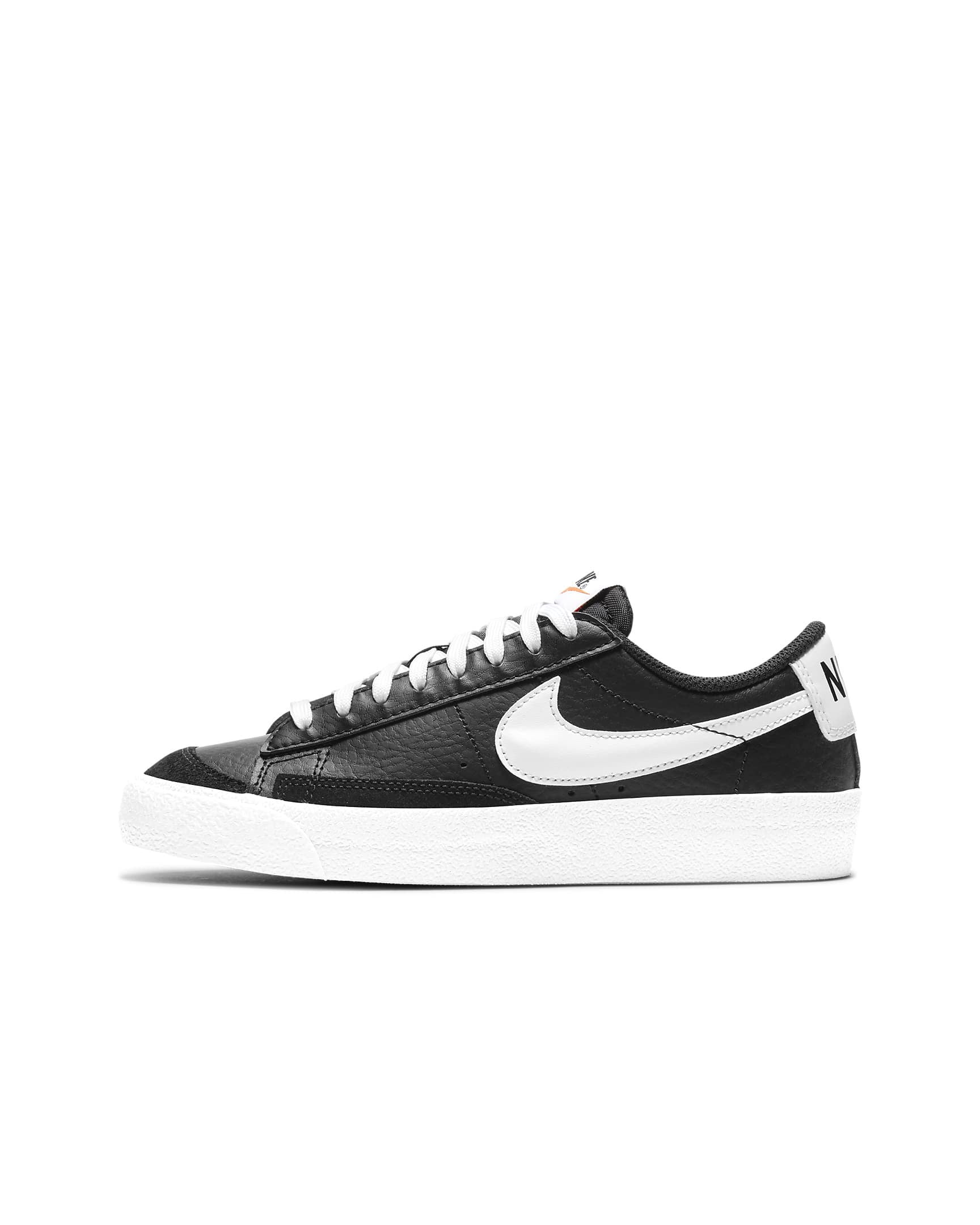 nike blazer low black white