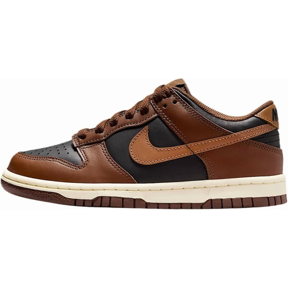 Nike Dunk Low Youth Size 6 Women's size 7.5 Brown Black Leather Shoes FB9109 006