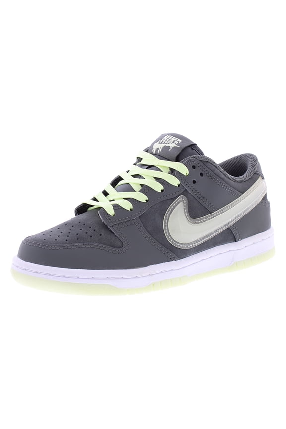Dunk Low Leather GS Boys Shoes Size 7, Color: Iron Grey/Cool Grey/Lime Ice