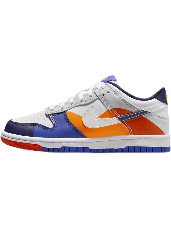 Big Kid's Nike Dunk Low SE White/White-Light Silver (FQ7674 100) - 5