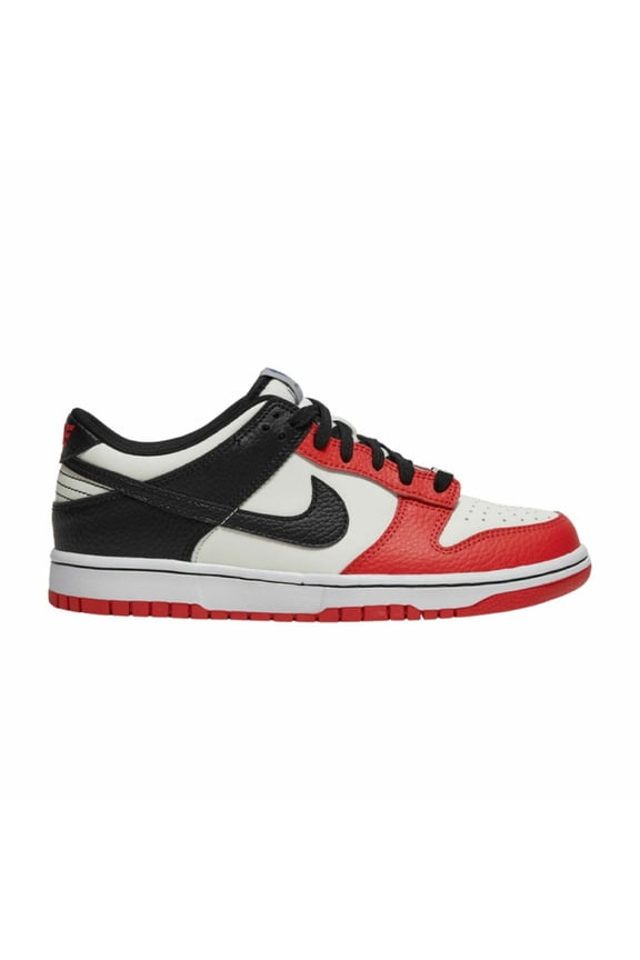Big Kid's Nike Dunk Low Sail/Black-Black-Chile Red (DO6288 100) - 4