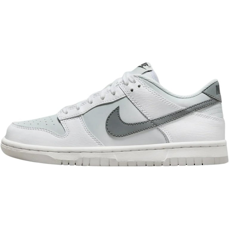 Big Kid's Nike Dunk Low White/Smoke Grey-Pure Platinum