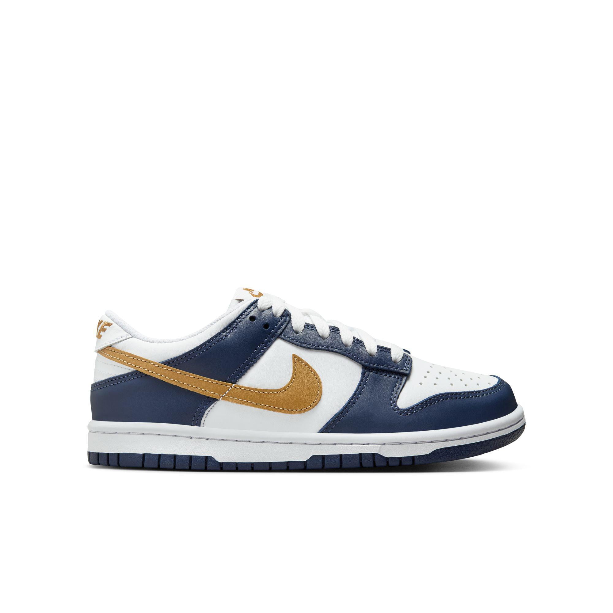 Big Kid's Nike Dunk Low White/Wheat-Midnight Navy (FB9109 111) - 5