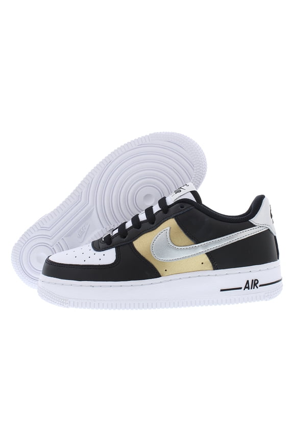 Big Kid's Nike Force 1 BG Black/Metallic Silver-White (HV0937 010) - 5.5
