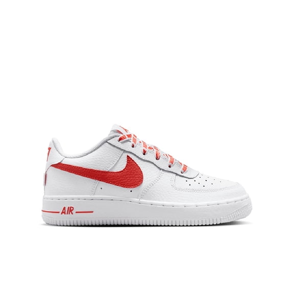 Big Kid's Nike Force 1 Low Js White/Picante Red-White (IR0270 102) - 5