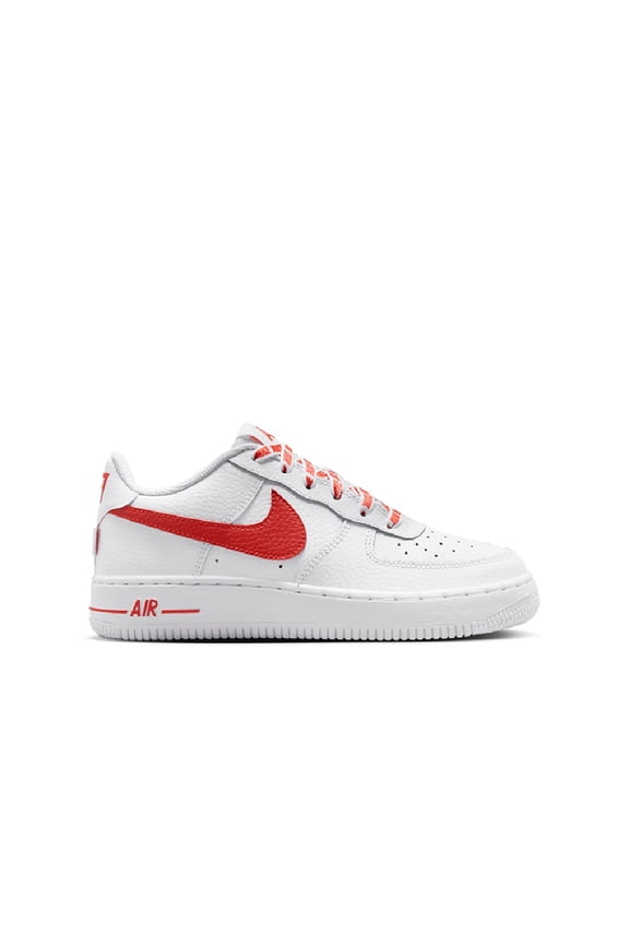 Big Kid's Nike Force 1 Low Js White/Picante Red-White (IR0270 102) - 6.5
