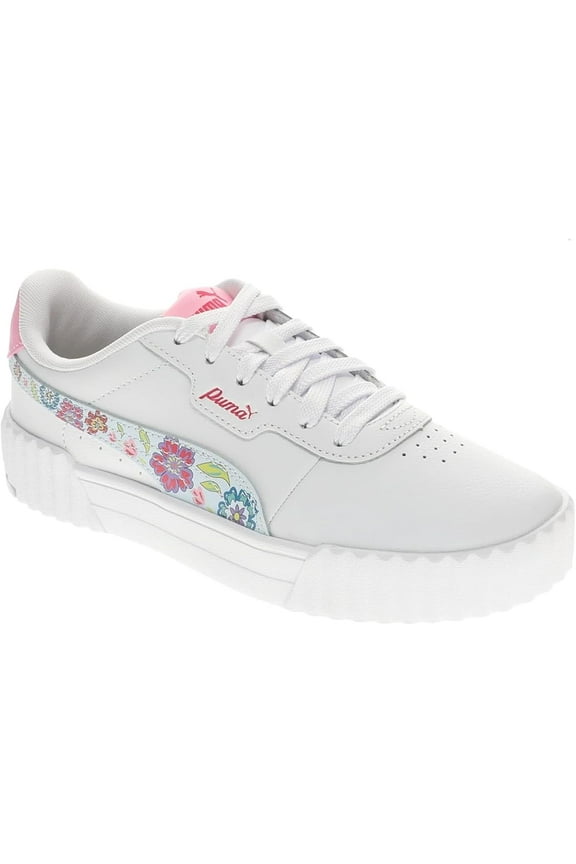 Big Kid's Puma Carina 3.0 Flower Power JR Puma White-Icy Blue (403112 01) - 4.5