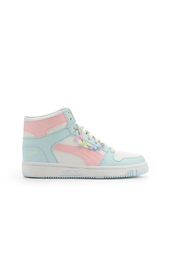 Big Kid's Puma Rbnd Lyup Plyft Chrm JR White-Pearl Pink (407799 01) - 6