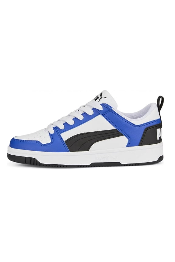 Big Kid's Puma Rebound Layup Lo SL JR Puma White-Black-Sapphire (370490 19) - 4.5