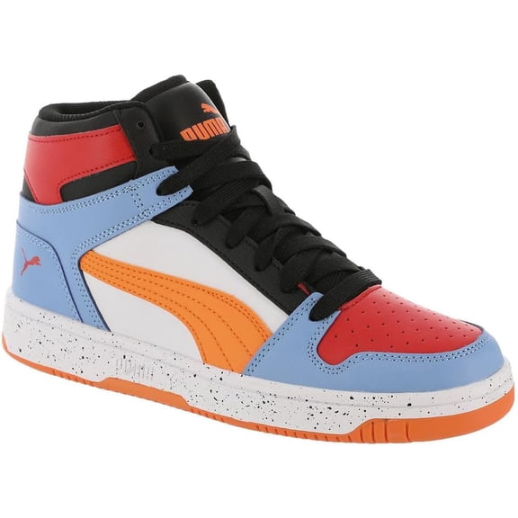 Big Kid's Puma Rebound Layup SL LS JR White-Orange-Blue-Black (397619 02) - 6.5