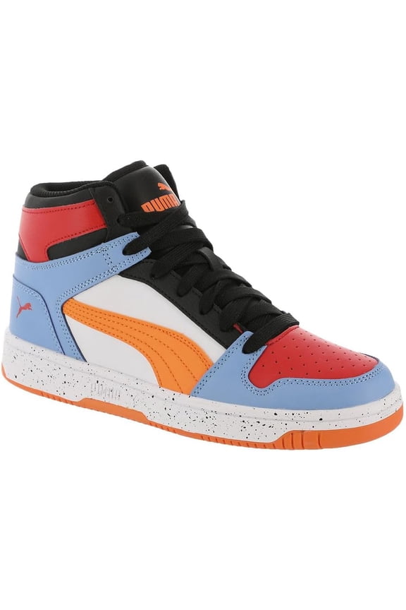 Big Kid's Puma Rebound Layup SL LS JR White-Orange-Blue-Black (397619 02) - 6.5
