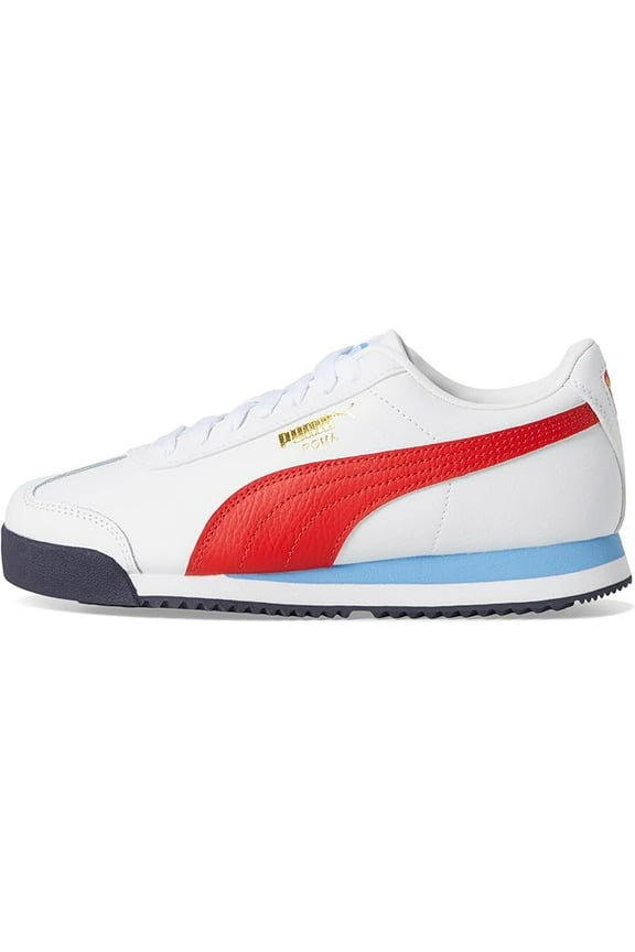 Big Kid's Puma Roma 24 Standard Puma White-For All Time Red (399334 17) - 5